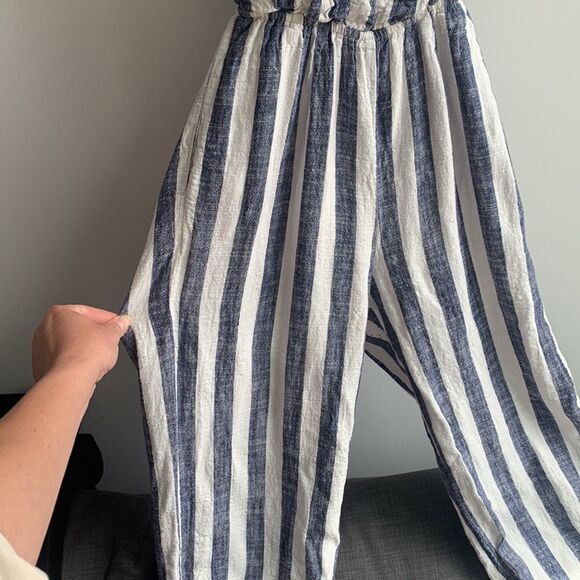 Reset by Jane Tie-Back Jumpsuit Blue/White SzS - Picture 5 of 10